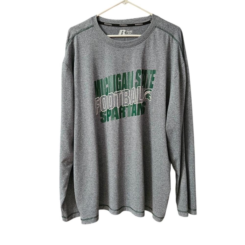 Michigan State Spartans Long Sleeve T-Shirt Men's 2XL Polyester Football Russell